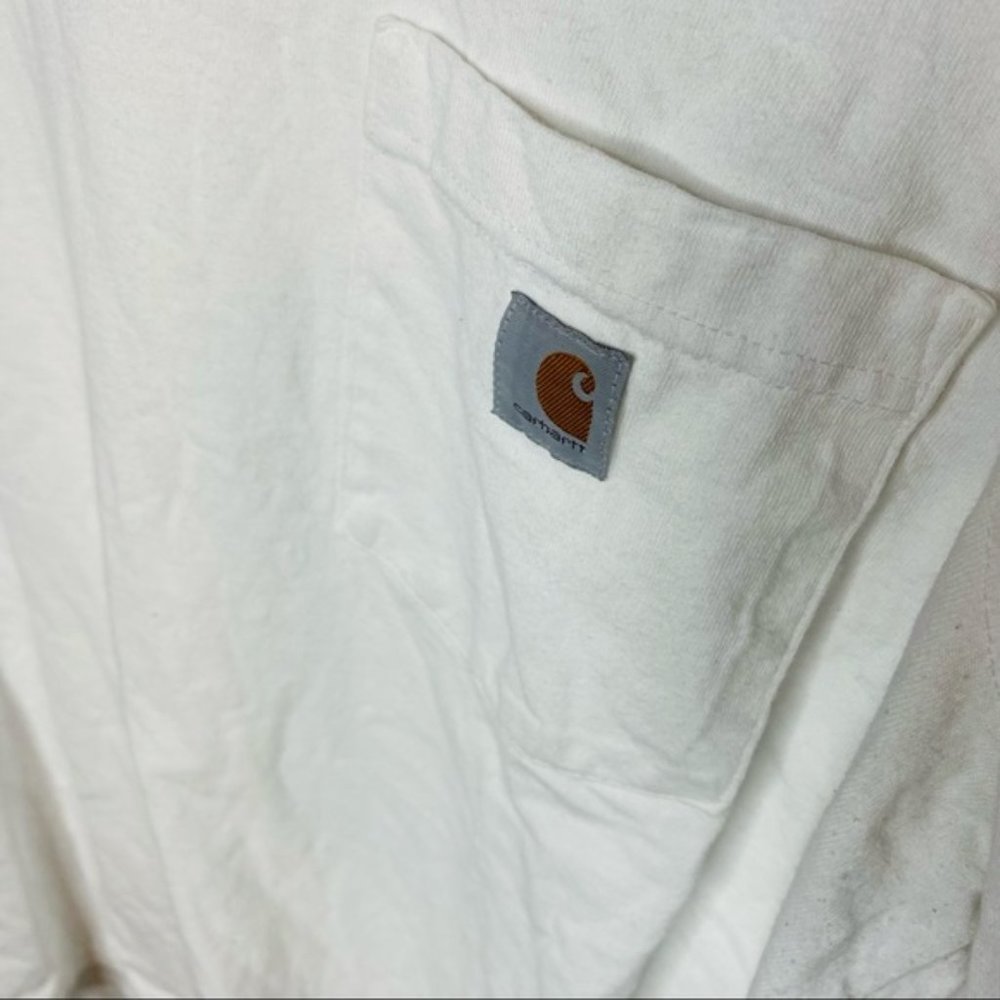 New Carhartt Mens White Pocket Workwear Logo Basic Tee T-Shirt Size 2XL